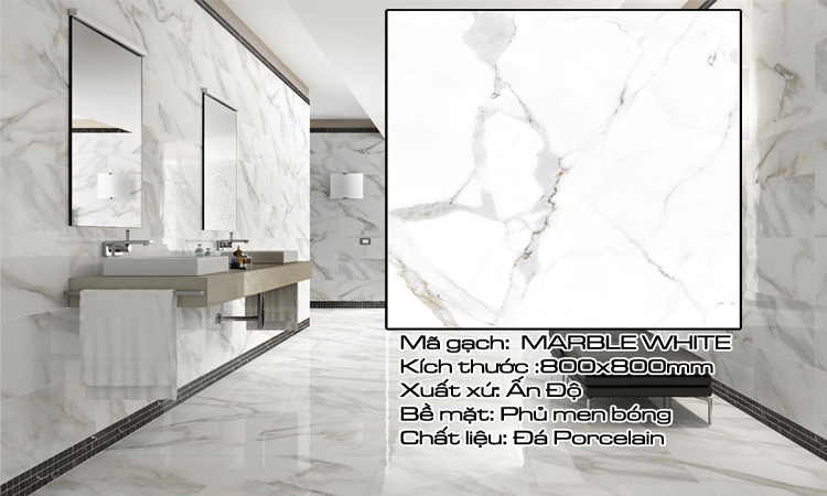 Gạch Lát Nền 80x80 MARBLEWHITE