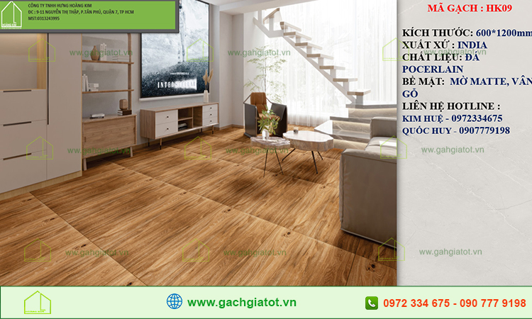 Gạch giả gỗ Ấn Độ HK09