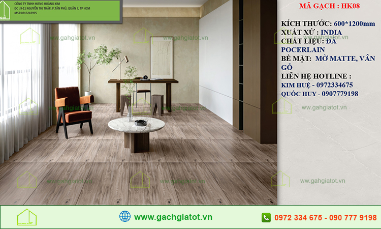 Gạch giả gỗ Ấn Độ HK08